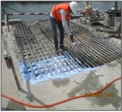 Apply Sika Latex as bonding agent.